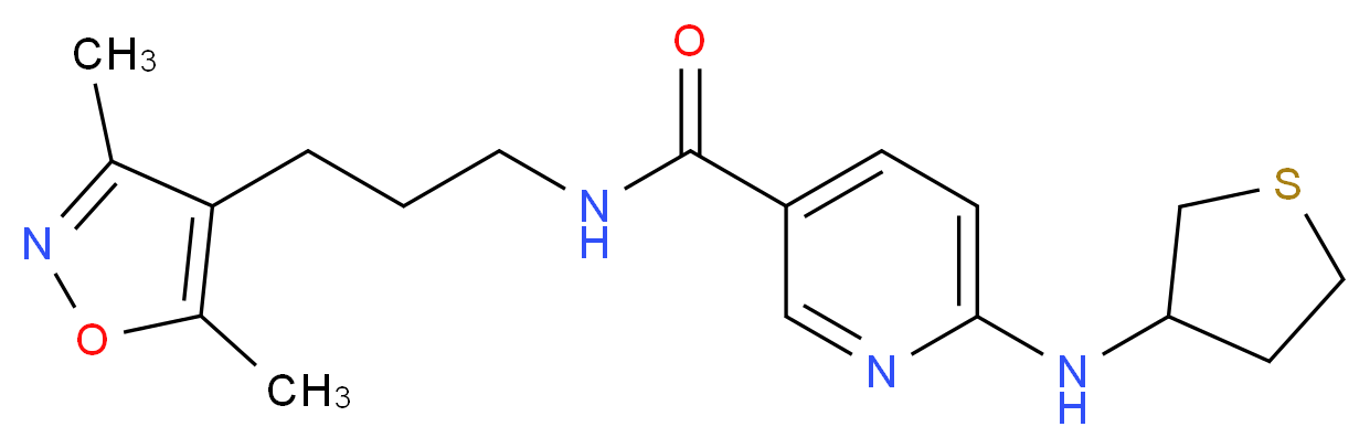 N-[3-(3,5-dimethyl-4-isoxazolyl)propyl]-6-(tetrahydro-3-thienylamino)nicotinamide_分子结构_CAS_)