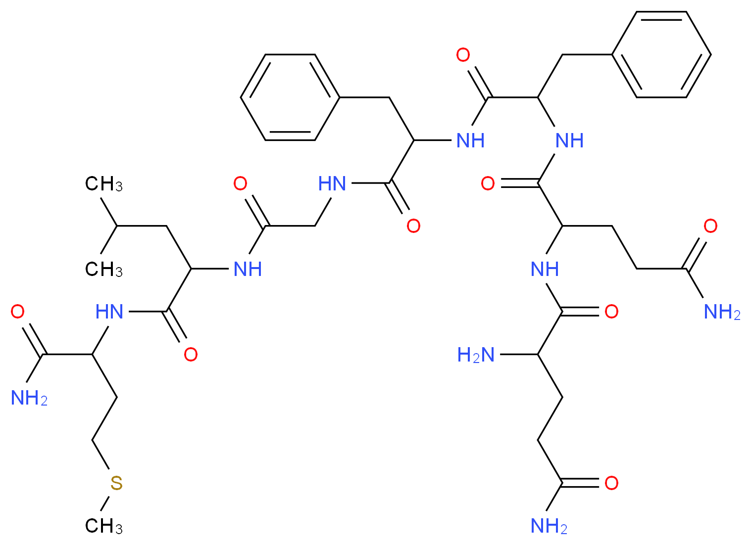 2-amino-N-{3-carbamoyl-1-[(1-{[1-({[(1-{[1-carbamoyl-3-(methylsulfanyl)propyl]carbamoyl}-3-methylbutyl)carbamoyl]methyl}carbamoyl)-2-phenylethyl]carbamoyl}-2-phenylethyl)carbamoyl]propyl}pentanediamide_分子结构_CAS_51165-09-4