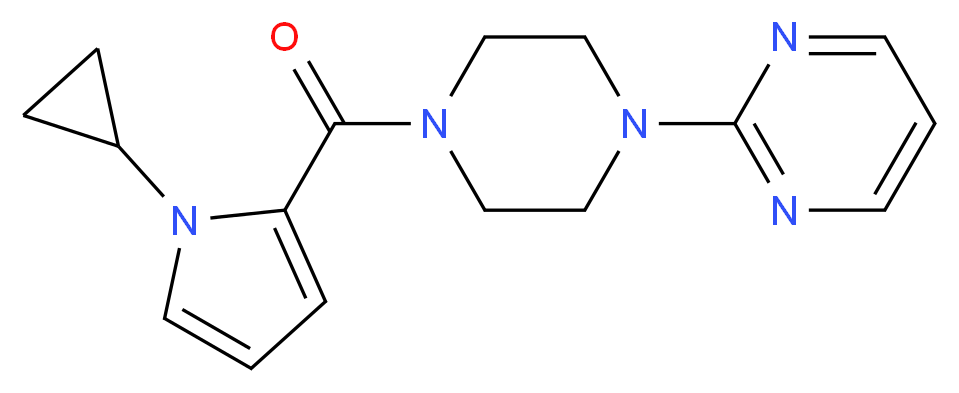2-{4-[(1-cyclopropyl-1H-pyrrol-2-yl)carbonyl]piperazin-1-yl}pyrimidine_分子结构_CAS_)