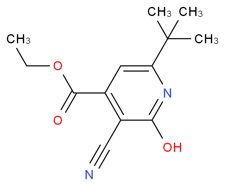 ethyl 6-(tert-butyl)-3-cyano-2-hydroxyisonicotinate_分子结构_CAS_100616-09-9)