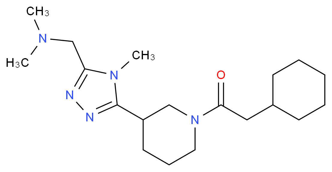({5-[1-(cyclohexylacetyl)piperidin-3-yl]-4-methyl-4H-1,2,4-triazol-3-yl}methyl)dimethylamine_分子结构_CAS_)