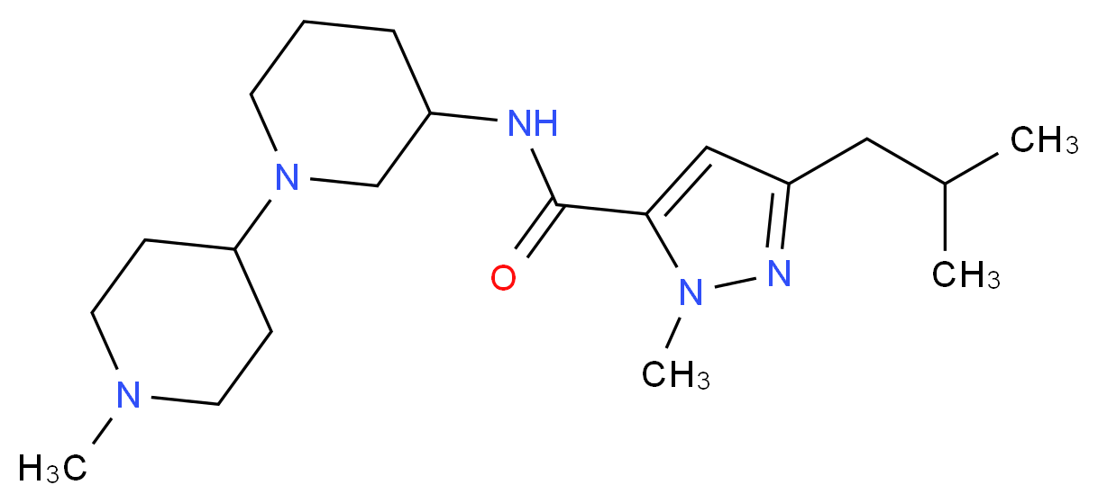 3-isobutyl-1-methyl-N-(1'-methyl-1,4'-bipiperidin-3-yl)-1H-pyrazole-5-carboxamide_分子结构_CAS_)