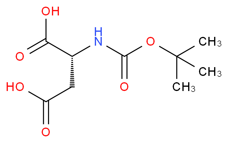 (2R)-2-{[(tert-butoxy)carbonyl]amino}butanedioic acid_分子结构_CAS_62396-48-9