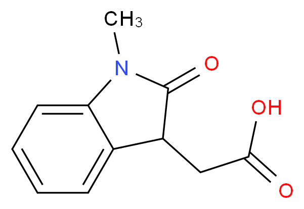 2-(1-methyl-2-oxo-2,3-dihydro-1H-indol-3-yl)acetic acid_分子结构_CAS_21591-75-3