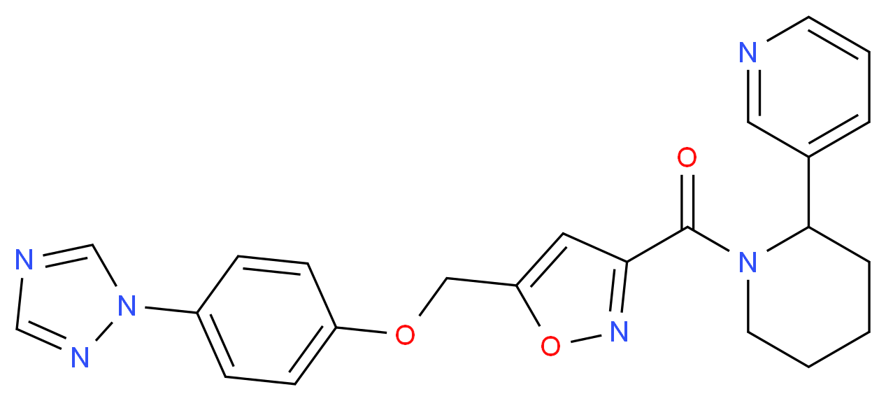 3-{1-[(5-{[4-(1H-1,2,4-triazol-1-yl)phenoxy]methyl}-3-isoxazolyl)carbonyl]-2-piperidinyl}pyridine_分子结构_CAS_)
