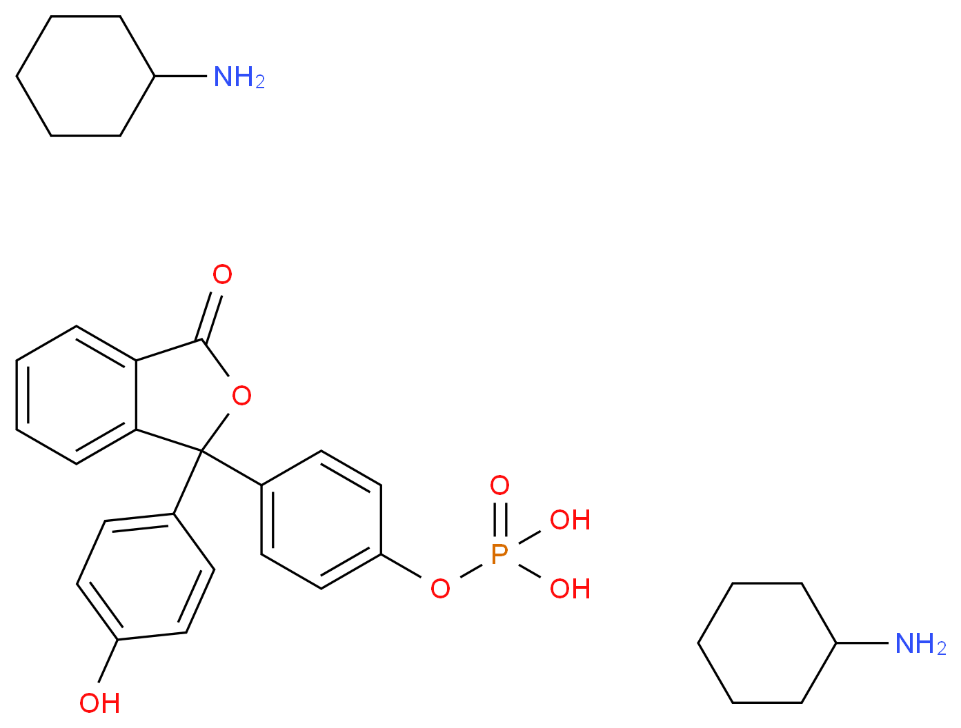 Phenolphthalein monophosphate bis(cyclohexylammonium) salt_分子结构_CAS_14815-59-9)