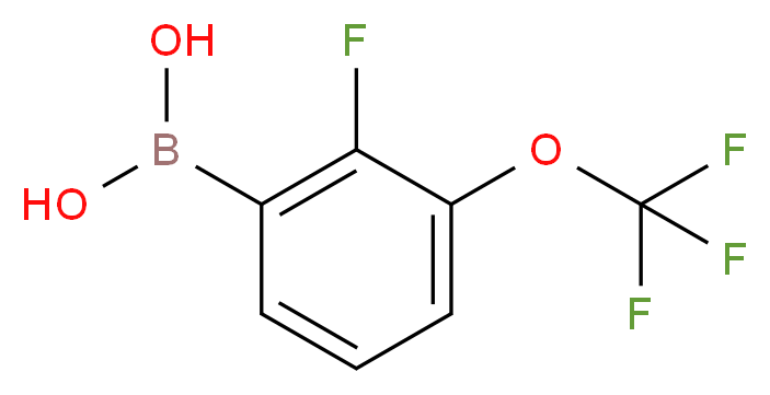 [2-fluoro-3-(trifluoromethoxy)phenyl]boronic acid_分子结构_CAS_881402-25-1