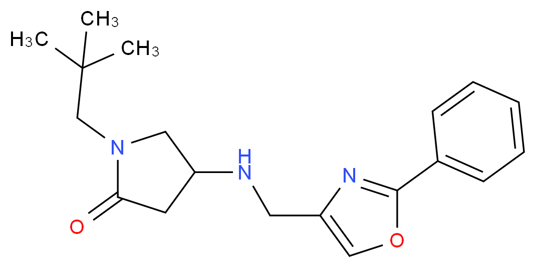 1-(2,2-dimethylpropyl)-4-{[(2-phenyl-1,3-oxazol-4-yl)methyl]amino}-2-pyrrolidinone_分子结构_CAS_)