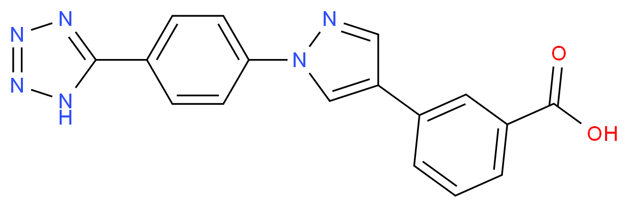3-{1-[4-(1H-tetrazol-5-yl)phenyl]-1H-pyrazol-4-yl}benzoic acid_分子结构_CAS_)