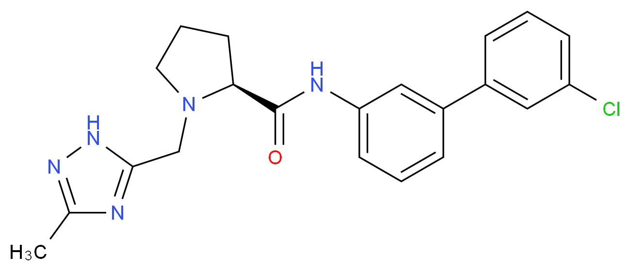 N-(3'-chlorobiphenyl-3-yl)-1-[(3-methyl-1H-1,2,4-triazol-5-yl)methyl]-L-prolinamide_分子结构_CAS_)
