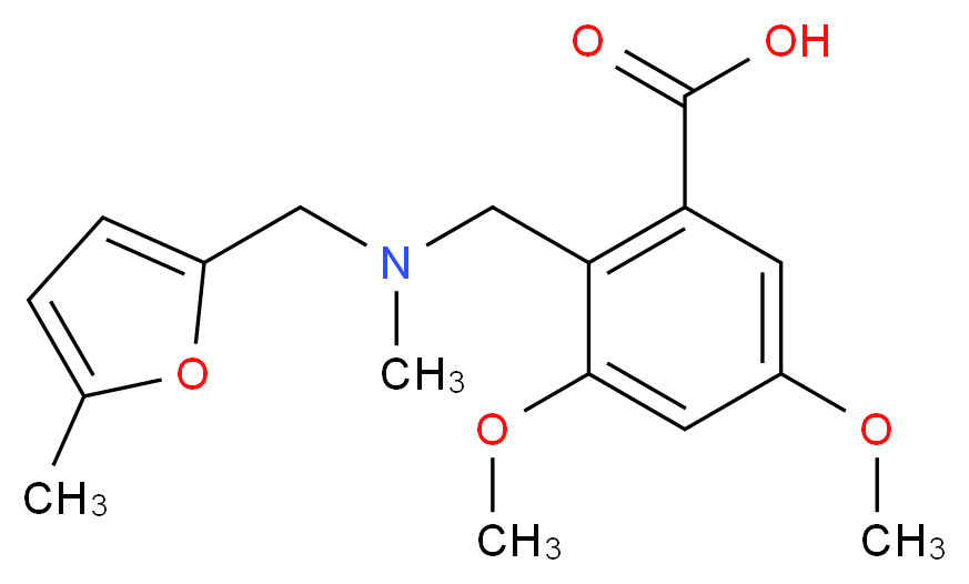 3,5-dimethoxy-2-({methyl[(5-methyl-2-furyl)methyl]amino}methyl)benzoic acid_分子结构_CAS_)