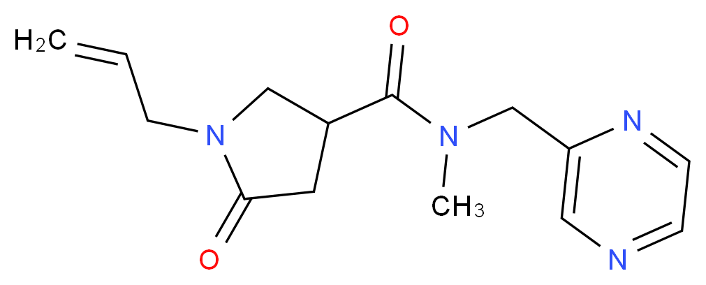 1-allyl-N-methyl-5-oxo-N-(pyrazin-2-ylmethyl)pyrrolidine-3-carboxamide_分子结构_CAS_)