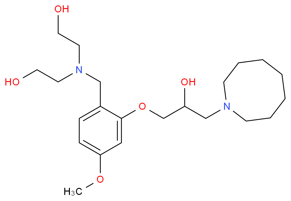1-(1-azocanyl)-3-(2-{[bis(2-hydroxyethyl)amino]methyl}-5-methoxyphenoxy)-2-propanol_分子结构_CAS_)