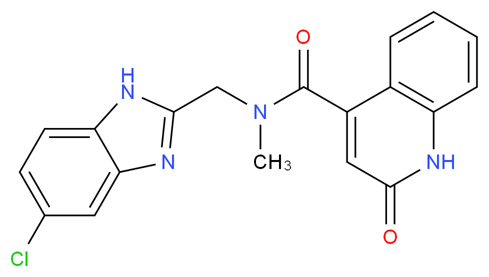 N-[(5-chloro-1H-benzimidazol-2-yl)methyl]-N-methyl-2-oxo-1,2-dihydro-4-quinolinecarboxamide_分子结构_CAS_)