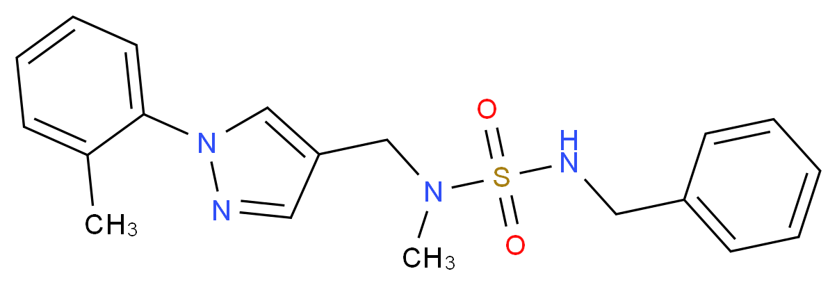N'-benzyl-N-methyl-N-{[1-(2-methylphenyl)-1H-pyrazol-4-yl]methyl}sulfamide_分子结构_CAS_)