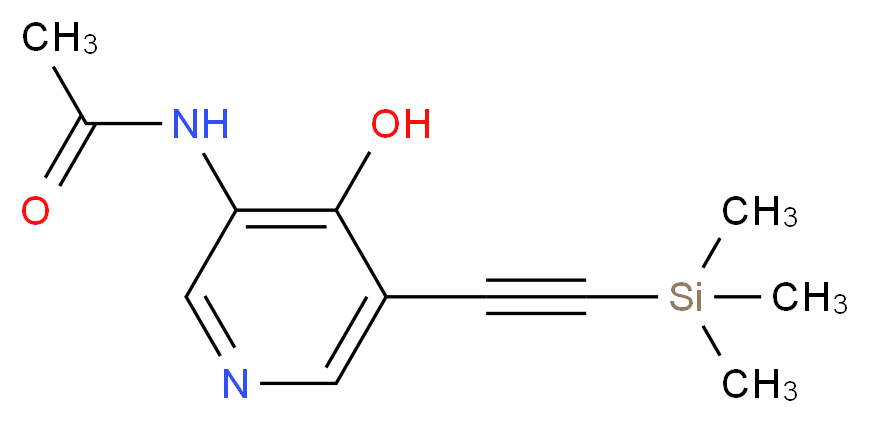 N-{4-hydroxy-5-[2-(trimethylsilyl)ethynyl]pyridin-3-yl}acetamide_分子结构_CAS_1203499-31-3