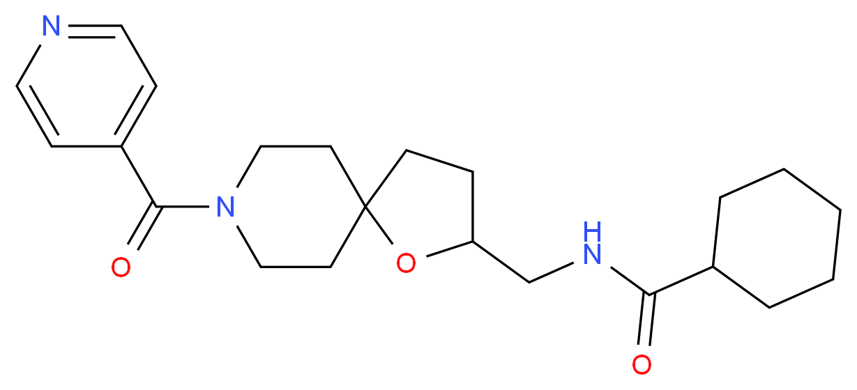 N-[(8-isonicotinoyl-1-oxa-8-azaspiro[4.5]dec-2-yl)methyl]cyclohexanecarboxamide_分子结构_CAS_)