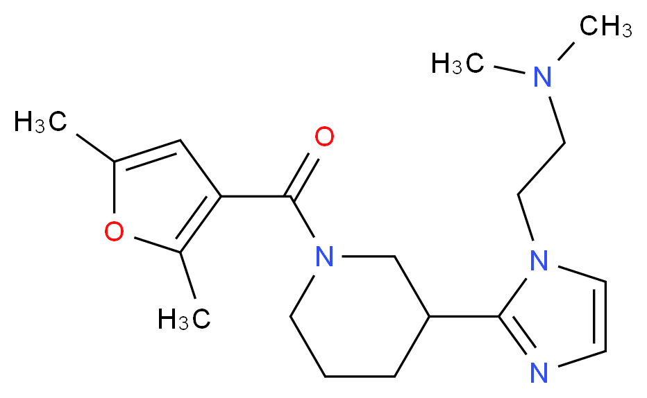 (2-{2-[1-(2,5-dimethyl-3-furoyl)-3-piperidinyl]-1H-imidazol-1-yl}ethyl)dimethylamine_分子结构_CAS_)
