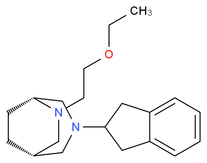 (1S*,5R*)-3-(2,3-dihydro-1H-inden-2-yl)-6-(2-ethoxyethyl)-3,6-diazabicyclo[3.2.2]nonane_分子结构_CAS_)