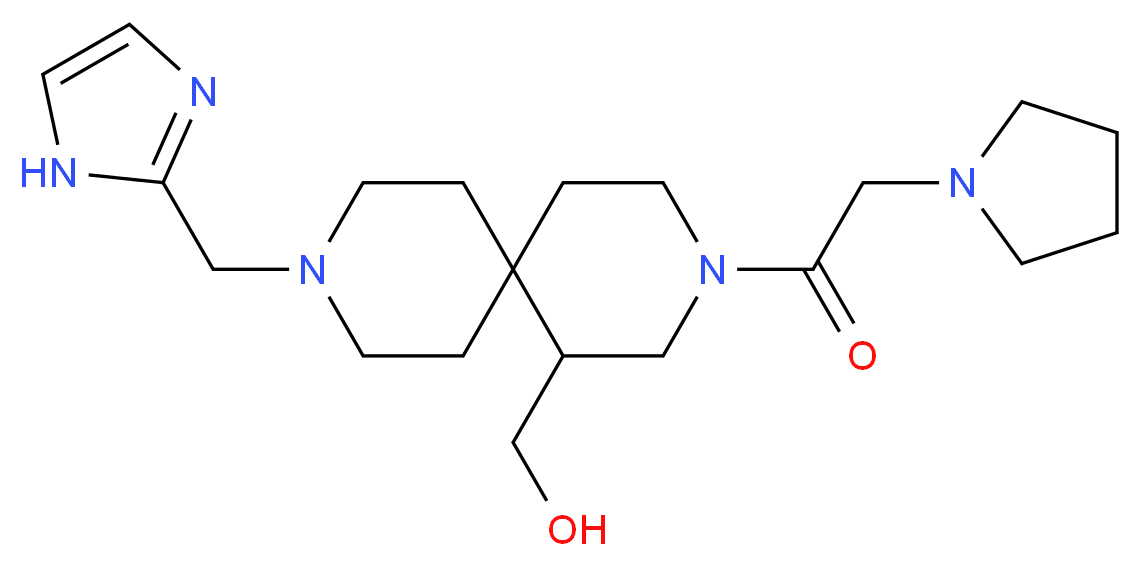 [9-(1H-imidazol-2-ylmethyl)-3-(pyrrolidin-1-ylacetyl)-3,9-diazaspiro[5.5]undec-1-yl]methanol_分子结构_CAS_)