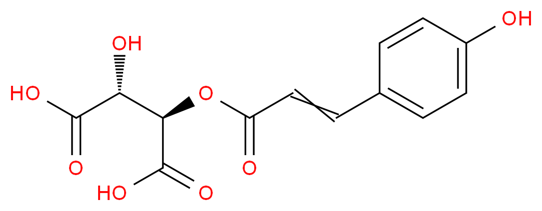 (2R,3R)-2-hydroxy-3-{[3-(4-hydroxyphenyl)prop-2-enoyl]oxy}butanedioic acid_分子结构_CAS_27174-07-8