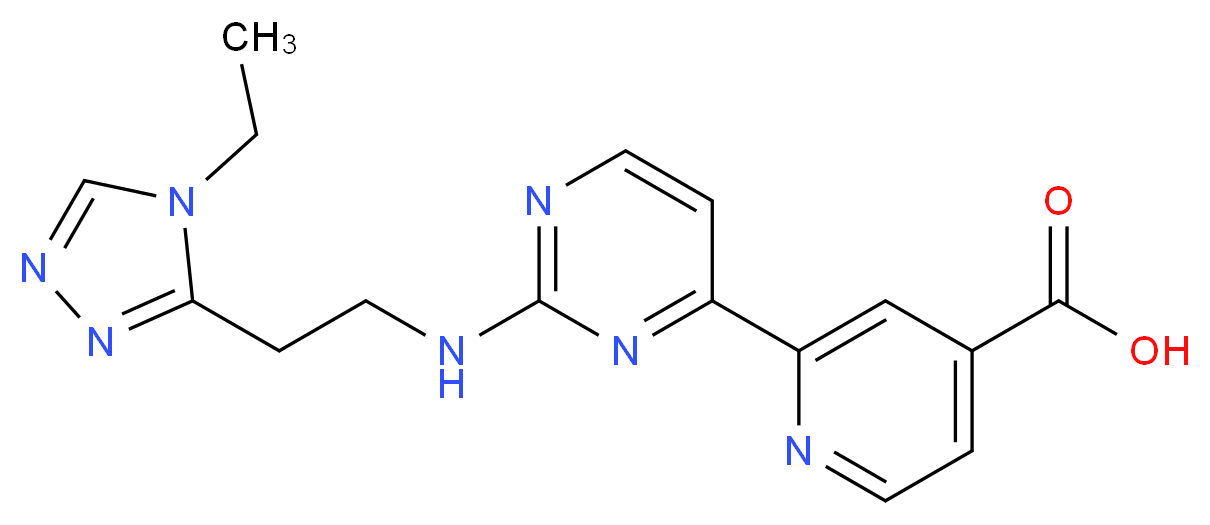 2-(2-{[2-(4-ethyl-4H-1,2,4-triazol-3-yl)ethyl]amino}pyrimidin-4-yl)isonicotinic acid_分子结构_CAS_)