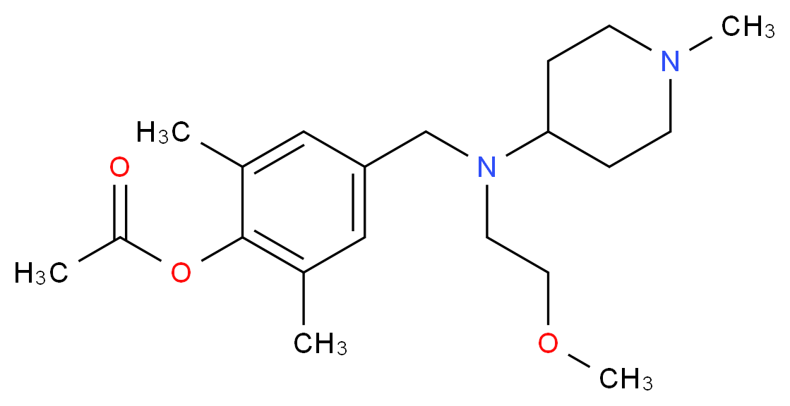 4-{[(2-methoxyethyl)(1-methylpiperidin-4-yl)amino]methyl}-2,6-dimethylphenyl acetate_分子结构_CAS_)