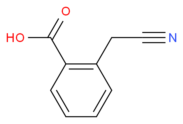 2-(cyanomethyl)benzoic acid_分子结构_CAS_6627-91-4