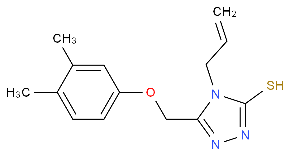 4-Allyl-5-[(3,4-dimethylphenoxy)methyl]-4H-1,2,4-triazole-3-thiol_分子结构_CAS_669740-12-9)