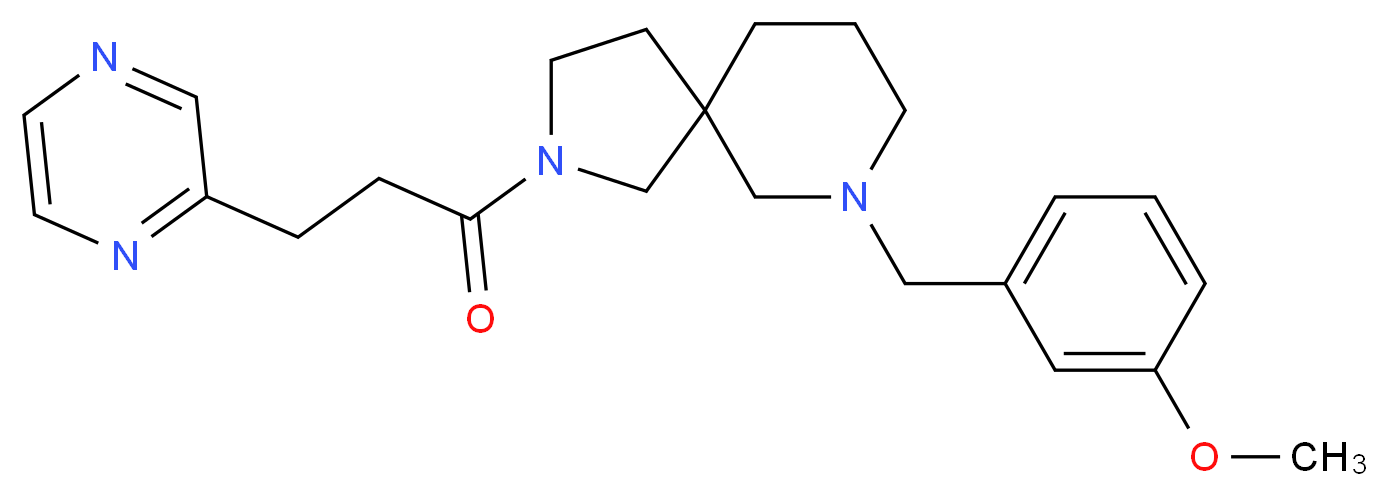 7-(3-methoxybenzyl)-2-[3-(2-pyrazinyl)propanoyl]-2,7-diazaspiro[4.5]decane_分子结构_CAS_)