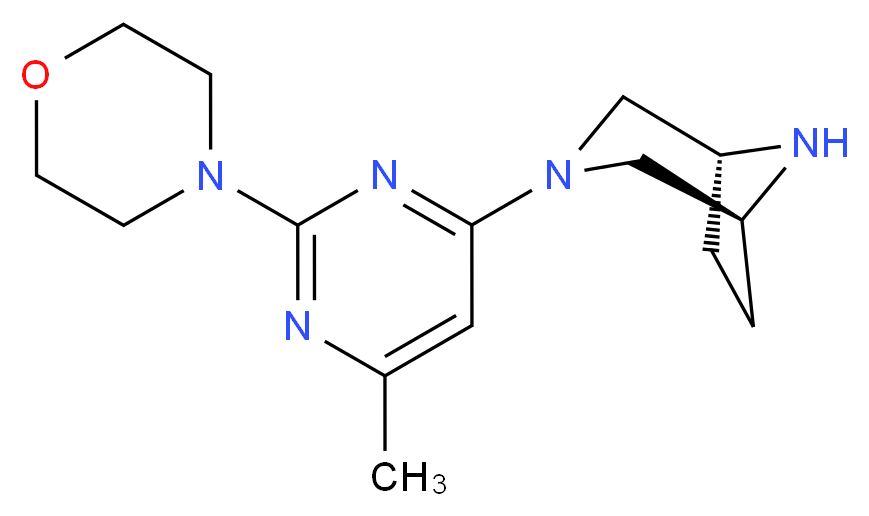 (1R*,5S*)-3-(6-methyl-2-morpholin-4-ylpyrimidin-4-yl)-3,8-diazabicyclo[3.2.1]octane_分子结构_CAS_)