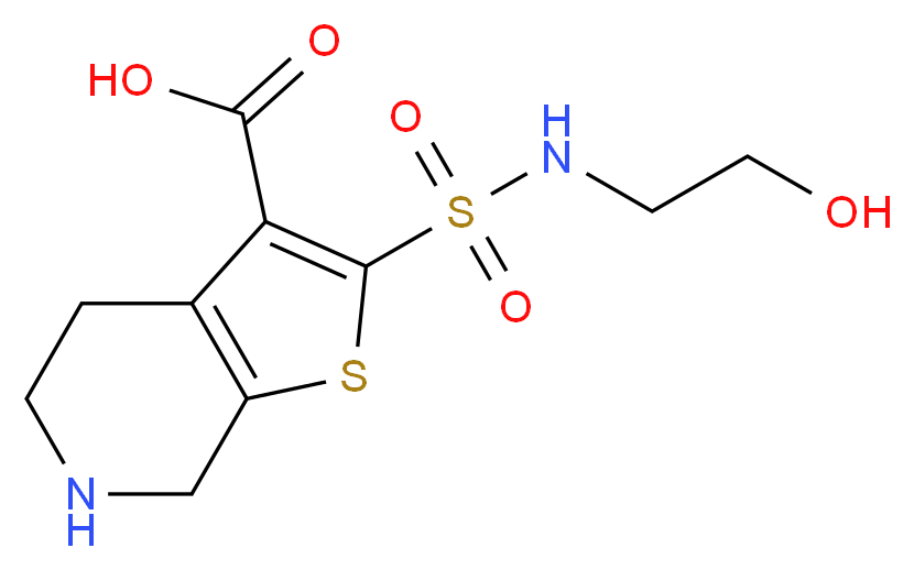 2-{[(2-hydroxyethyl)amino]sulfonyl}-4,5,6,7-tetrahydrothieno[2,3-c]pyridine-3-carboxylic acid_分子结构_CAS_)