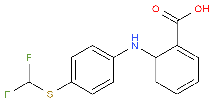 2-({4-[(difluoromethyl)sulfanyl]phenyl}amino)benzoic acid_分子结构_CAS_51679-50-6