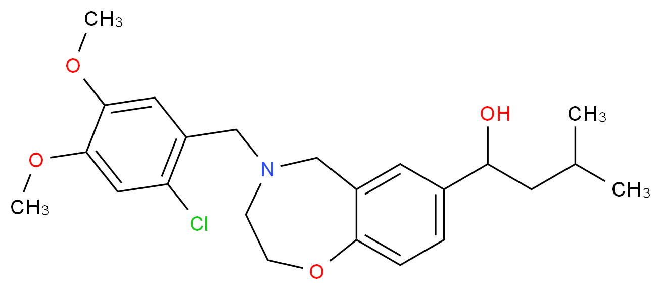 1-[4-(2-chloro-4,5-dimethoxybenzyl)-2,3,4,5-tetrahydro-1,4-benzoxazepin-7-yl]-3-methyl-1-butanol_分子结构_CAS_)