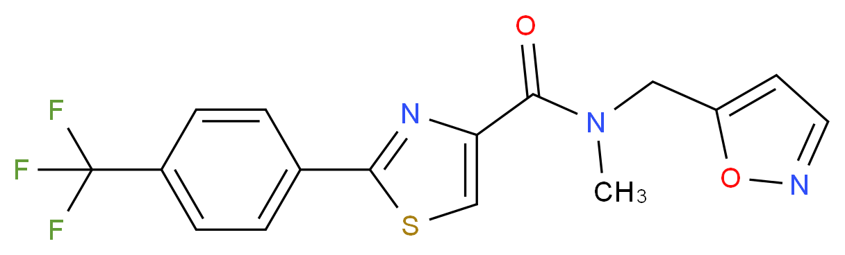 N-(5-isoxazolylmethyl)-N-methyl-2-[4-(trifluoromethyl)phenyl]-1,3-thiazole-4-carboxamide_分子结构_CAS_)