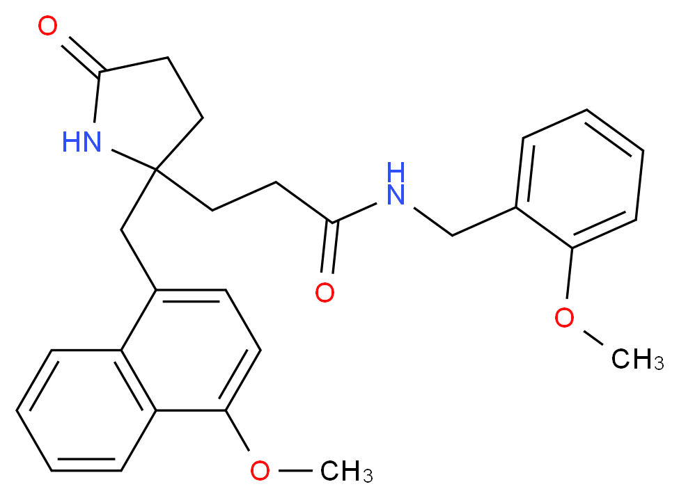 N-(2-methoxybenzyl)-3-{2-[(4-methoxy-1-naphthyl)methyl]-5-oxo-2-pyrrolidinyl}propanamide_分子结构_CAS_)