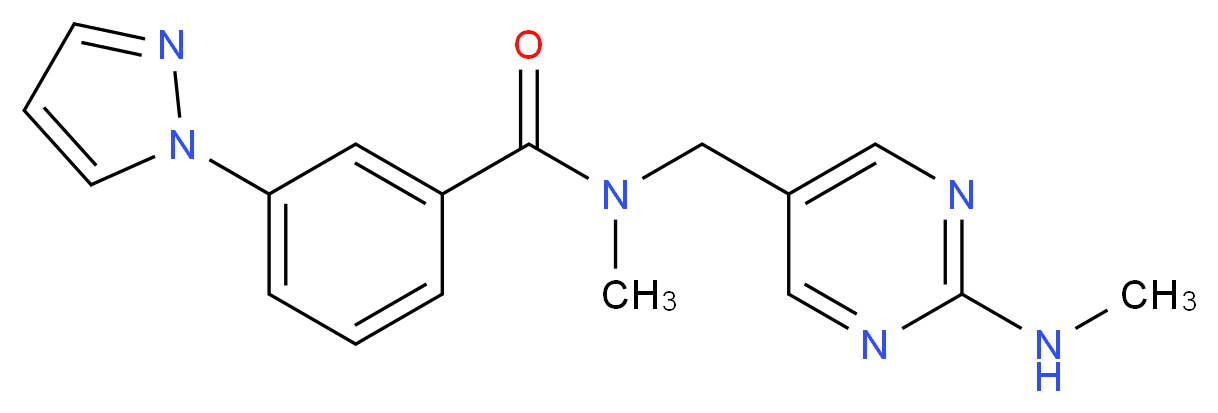 N-methyl-N-{[2-(methylamino)pyrimidin-5-yl]methyl}-3-(1H-pyrazol-1-yl)benzamide_分子结构_CAS_)