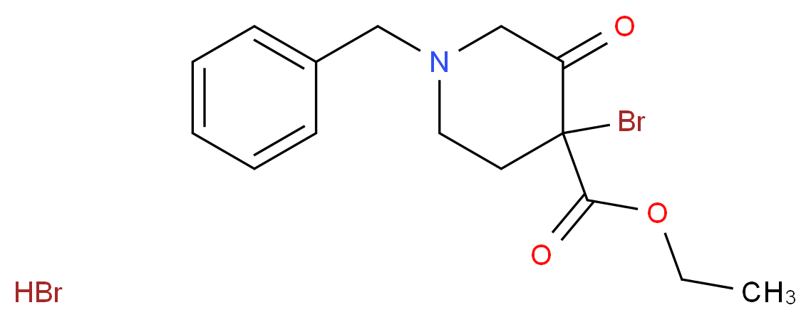 Ethyl 1-benzyl-4-bromo-3-oxopiperidine-4-carboxylate hydrobromide_分子结构_CAS_1303972-94-2)