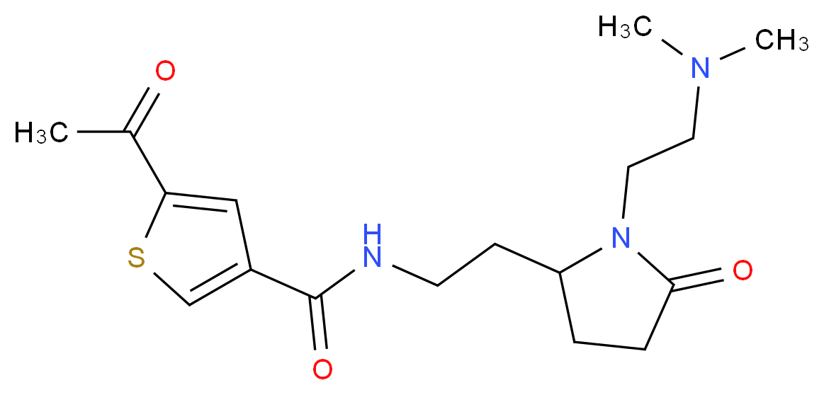 5-acetyl-N-(2-{1-[2-(dimethylamino)ethyl]-5-oxopyrrolidin-2-yl}ethyl)thiophene-3-carboxamide_分子结构_CAS_)