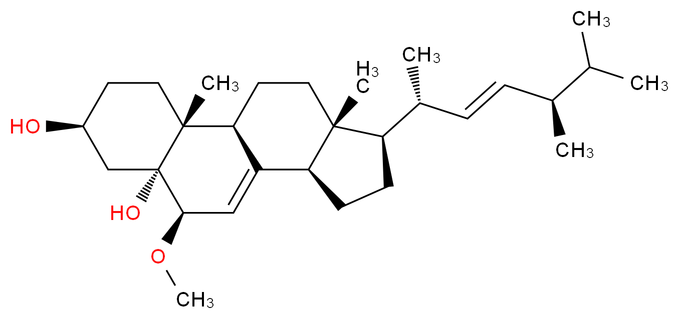 (1S,2R,5S,7R,8R,11R,14R,15R)-14-[(2R,3E,5R)-5,6-dimethylhept-3-en-2-yl]-8-methoxy-2,15-dimethyltetracyclo[8.7.0.0<sup>2</sup>,<sup>7</sup>.0<sup>1</sup><sup>1</sup>,<sup>1</sup><sup>5</sup>]heptadec-9-ene-5,7-diol_分子结构_CAS_126060-09-1