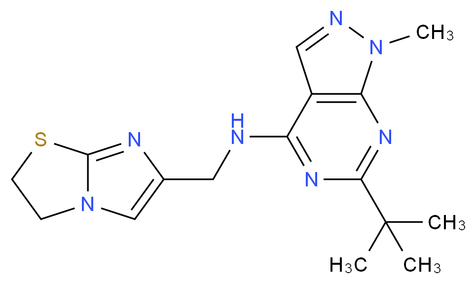 6-tert-butyl-N-(2,3-dihydroimidazo[2,1-b][1,3]thiazol-6-ylmethyl)-1-methyl-1H-pyrazolo[3,4-d]pyrimidin-4-amine_分子结构_CAS_)