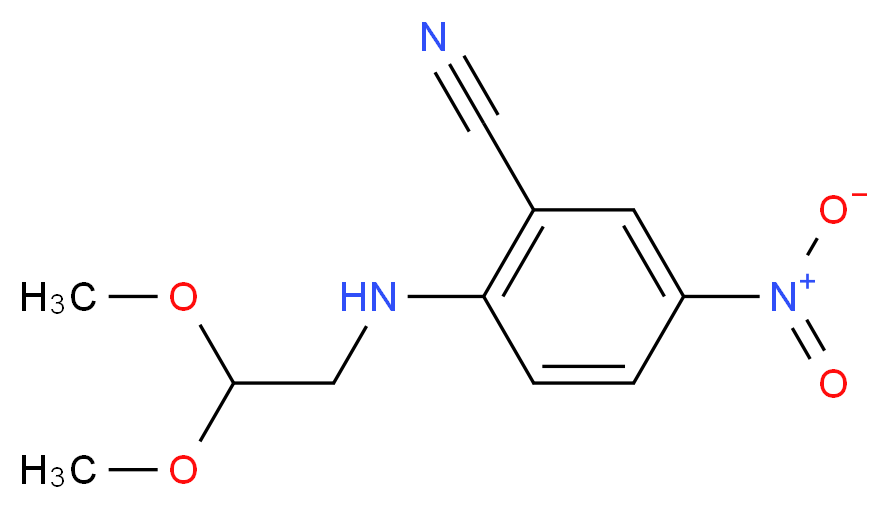 2-[(2,2-Dimethoxyethyl)amino]-5-nitrobenzonitrile_分子结构_CAS_)