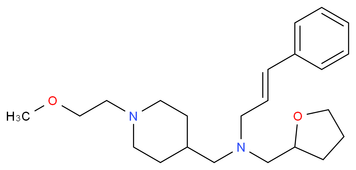 (2E)-N-{[1-(2-methoxyethyl)-4-piperidinyl]methyl}-3-phenyl-N-(tetrahydro-2-furanylmethyl)-2-propen-1-amine_分子结构_CAS_)
