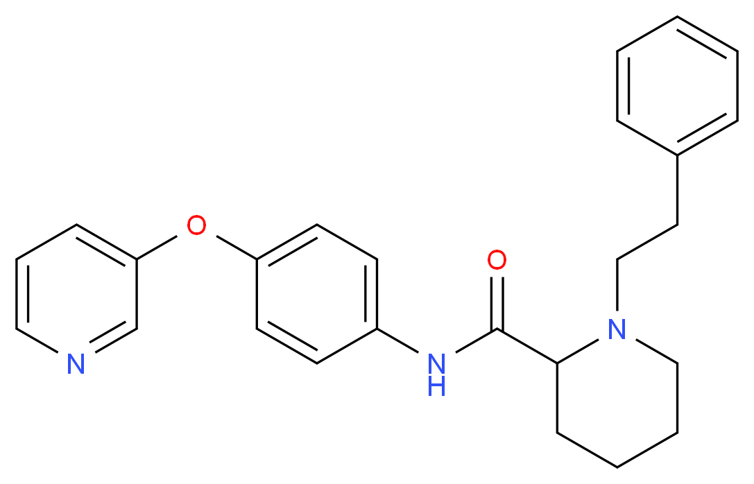 1-(2-phenylethyl)-N-[4-(3-pyridinyloxy)phenyl]-2-piperidinecarboxamide_分子结构_CAS_)