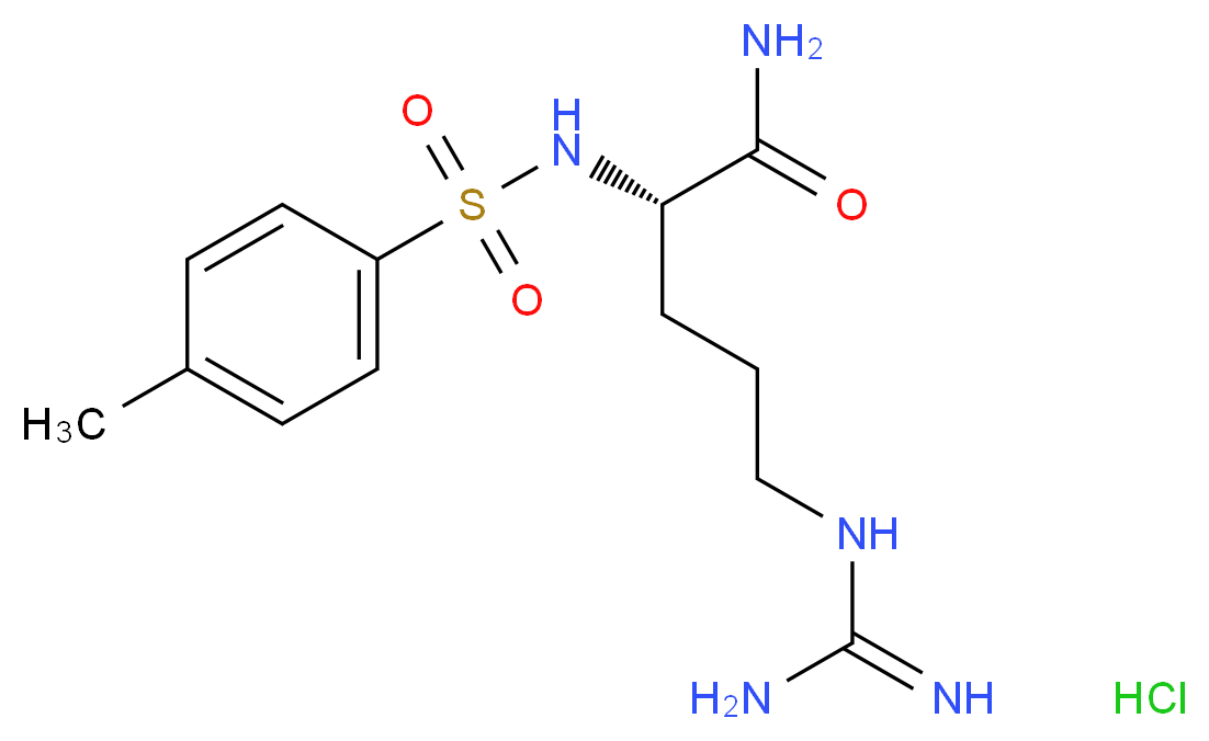 (2S)-5-carbamimidamido-2-(4-methylbenzenesulfonamido)pentanamide hydrochloride_分子结构_CAS_14279-64-2