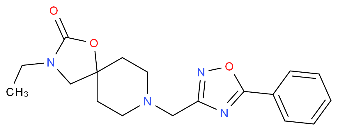 3-ethyl-8-[(5-phenyl-1,2,4-oxadiazol-3-yl)methyl]-1-oxa-3,8-diazaspiro[4.5]decan-2-one_分子结构_CAS_)