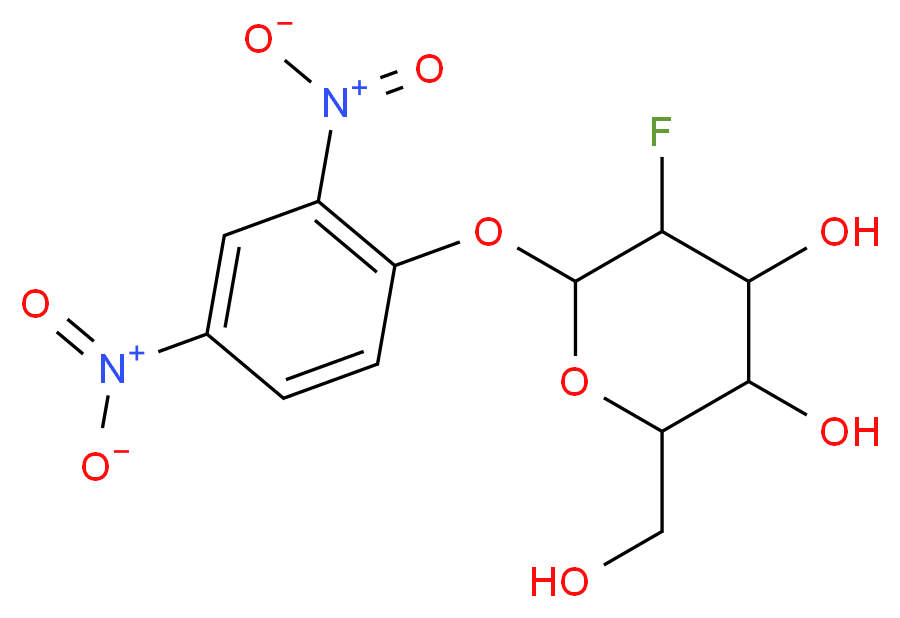 6-(2,4-dinitrophenoxy)-5-fluoro-2-(hydroxymethyl)oxane-3,4-diol_分子结构_CAS_111495-86-4