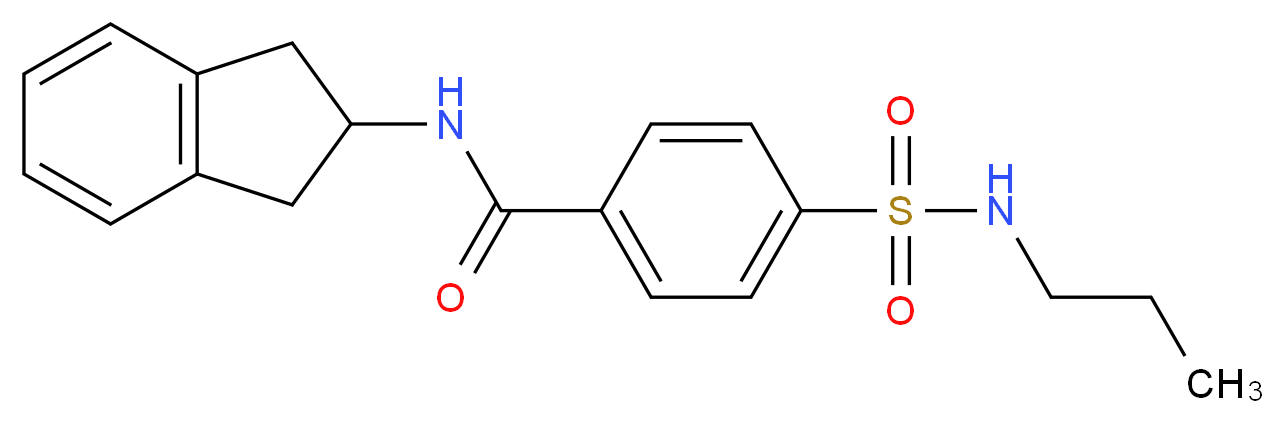 N-(2,3-dihydro-1H-inden-2-yl)-4-[(propylamino)sulfonyl]benzamide_分子结构_CAS_)