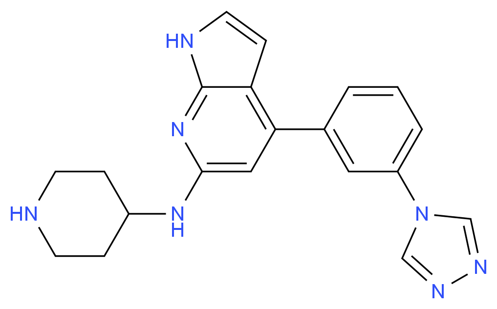 N-piperidin-4-yl-4-[3-(4H-1,2,4-triazol-4-yl)phenyl]-1H-pyrrolo[2,3-b]pyridin-6-amine_分子结构_CAS_)