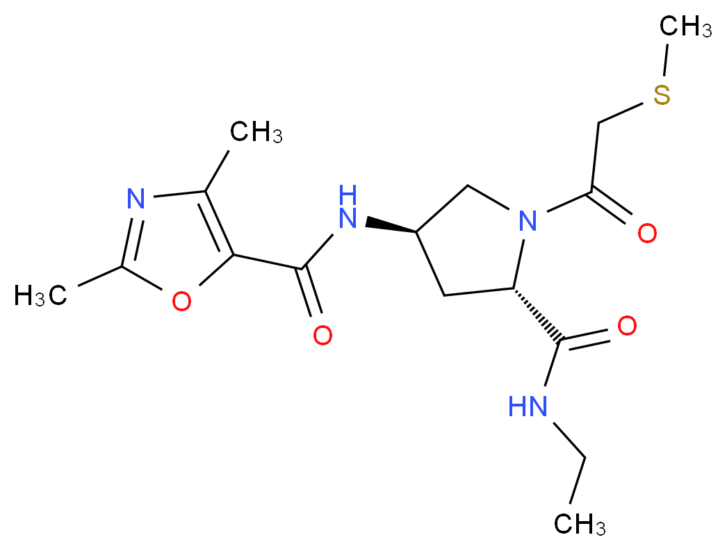 (4R)-4-{[(2,4-dimethyl-1,3-oxazol-5-yl)carbonyl]amino}-N-ethyl-1-[(methylthio)acetyl]-L-prolinamide_分子结构_CAS_)